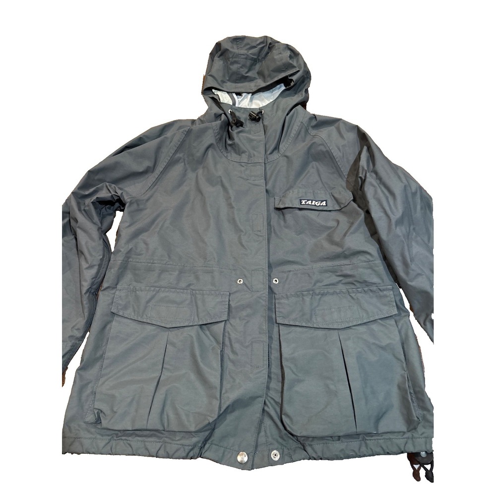 vtg Y2K Taiga‎ Gortex grey medium womens' coat boxy technical pockets As Is.